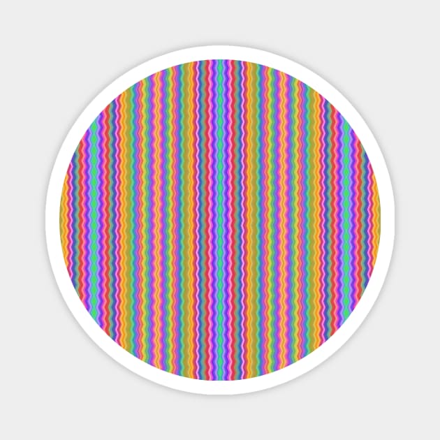 Pretty Rainbow Wiggly Stripes Magnet by Amanda1775